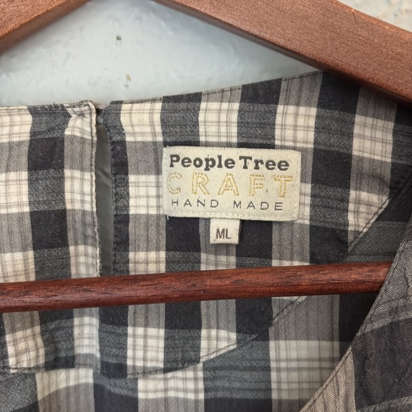 People Tree Organic Cotton Blue Plaid Dress - Picture 2 of 5